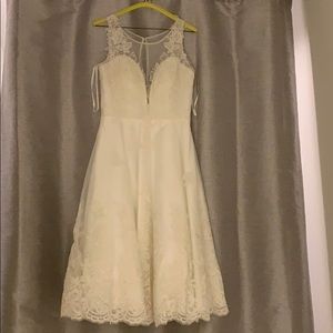 Wedding Dress (Tea length)-Ivory
